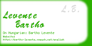 levente bartho business card